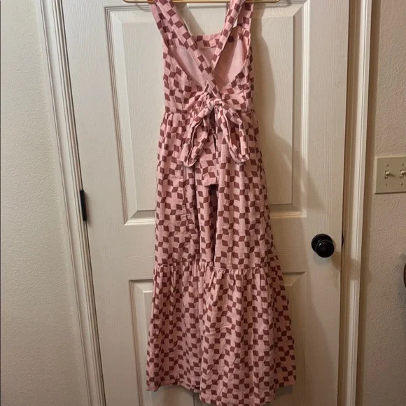 Madewell Pink Textured Sundress with Geometric Pattern - Picture 4 of 10